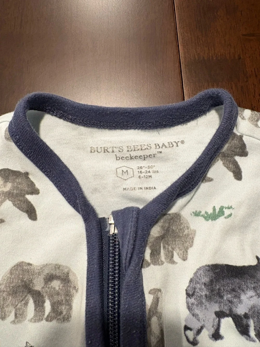 Burt’s bees beekeeper baby sleep sack medium 6-12 months bear print